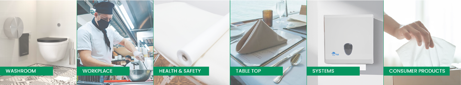 Private label categories: Washroom, Workplace, Health & Safety, Table Top, Systems, Consumer Products
